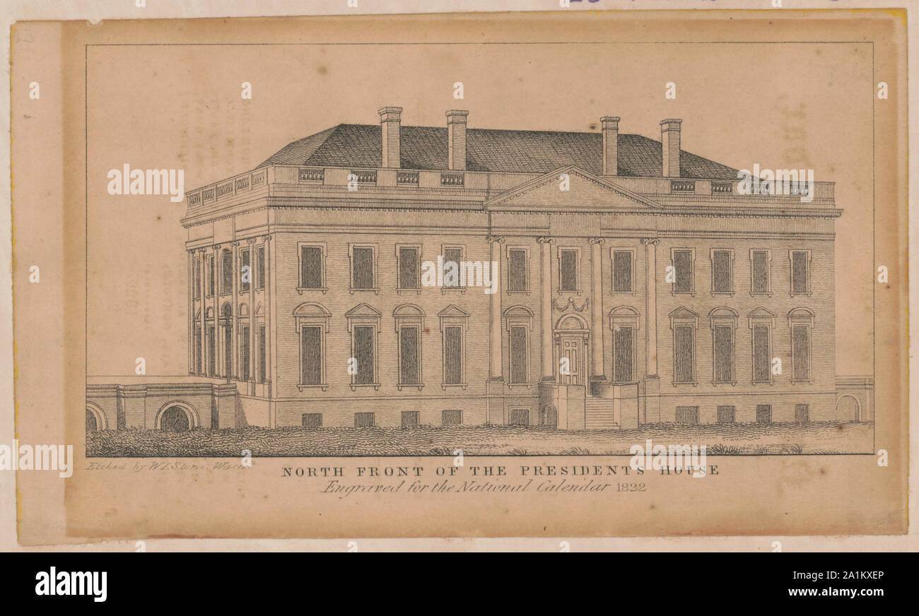 Façade nord de la maison du Président / découpe par W.I. Pierre, Washn. Banque D'Images Façade nord de la maison du Président / découpe par W.I. Pierre, Washn. Banque D'Images