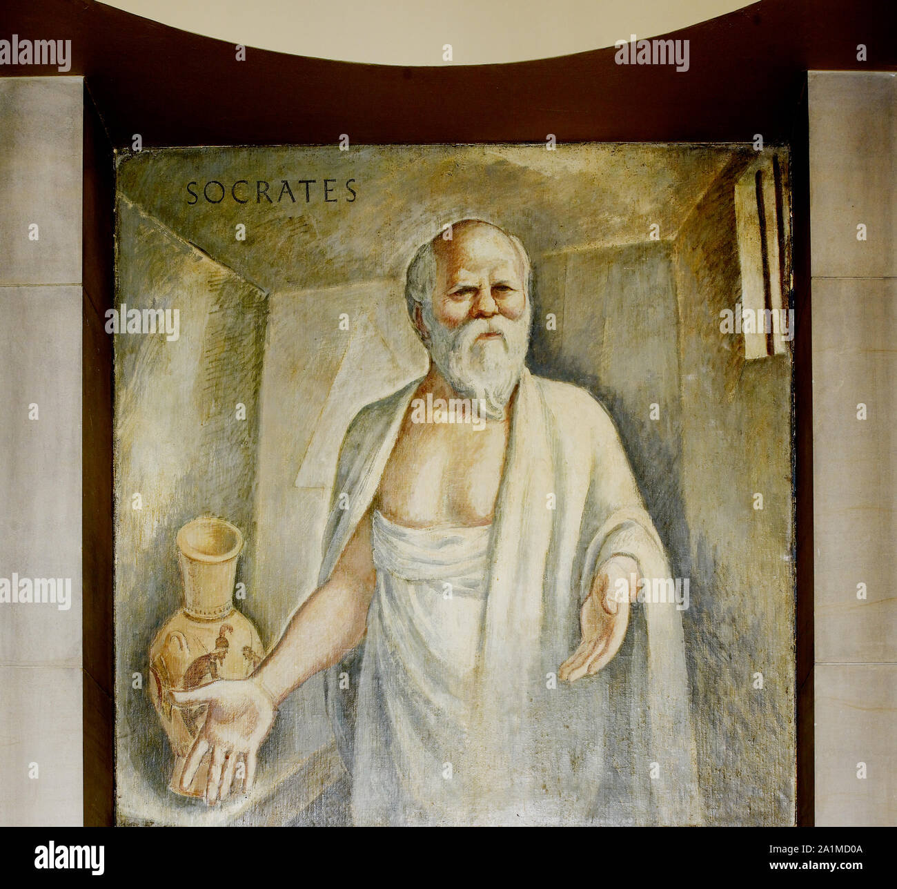 Peinture à l'huile situé dans Socrates escalier de la Grande Salle, Ministère de la Justice, Washington, D.C. Banque D'Images