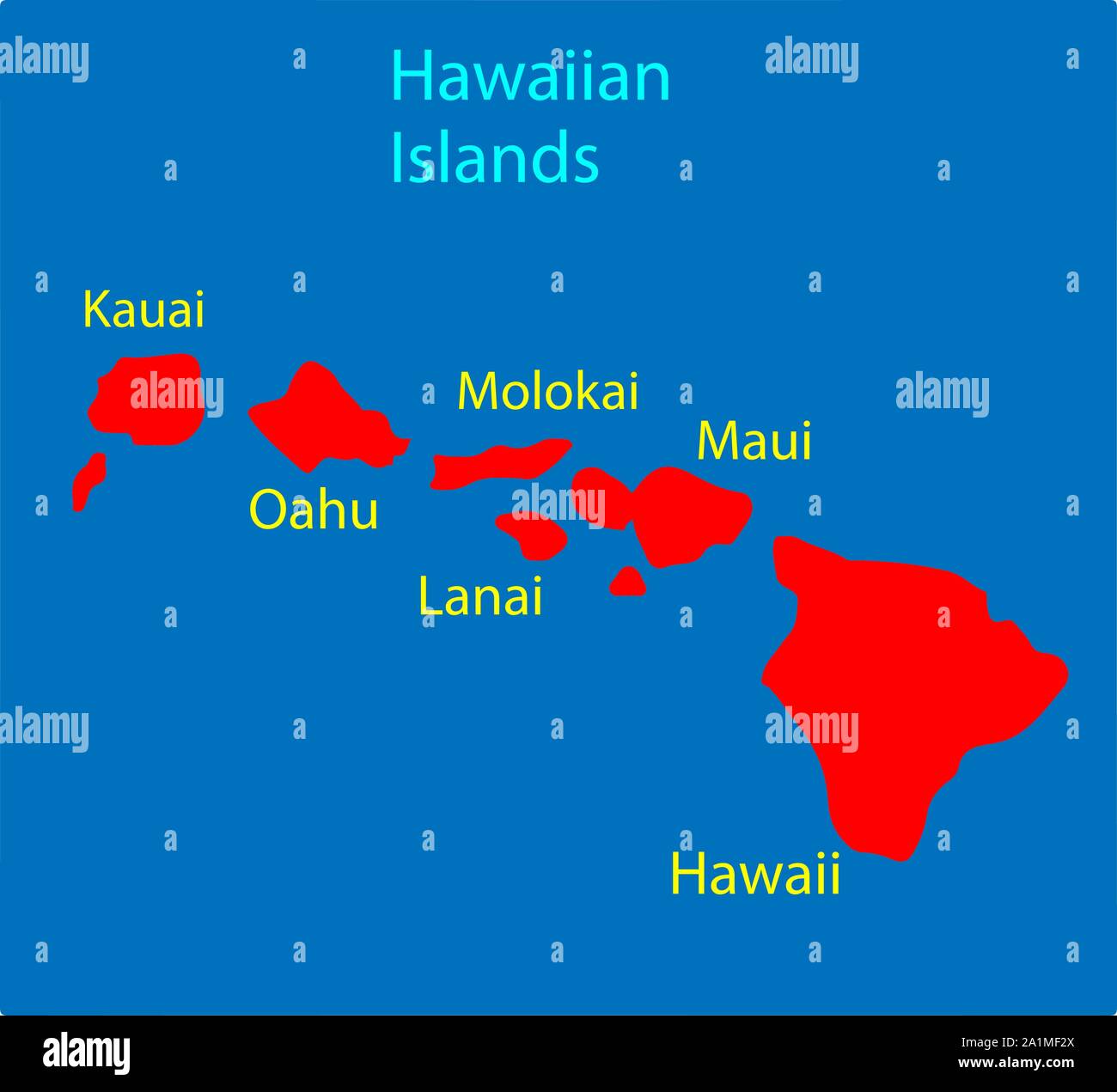 Les îles hawaïennes. New York U.S. State Vector illustration eps10 Illustration de Vecteur