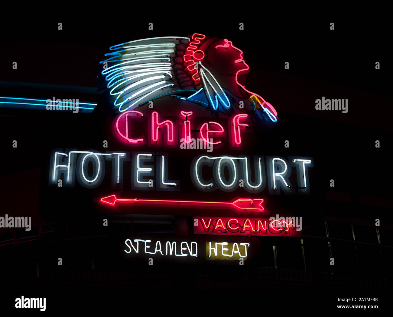 Vieux Motels et historique de l'Art du néon, Las Vegas, Nevada Banque D'Images