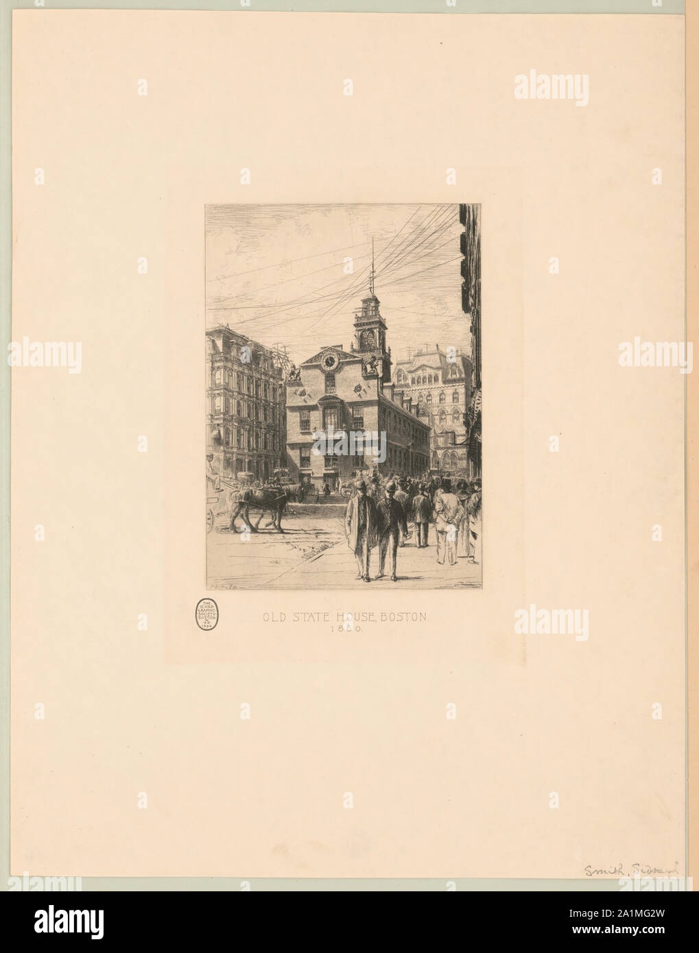 Old State House, Boston 1880 / S.L.S. sc. Banque D'Images