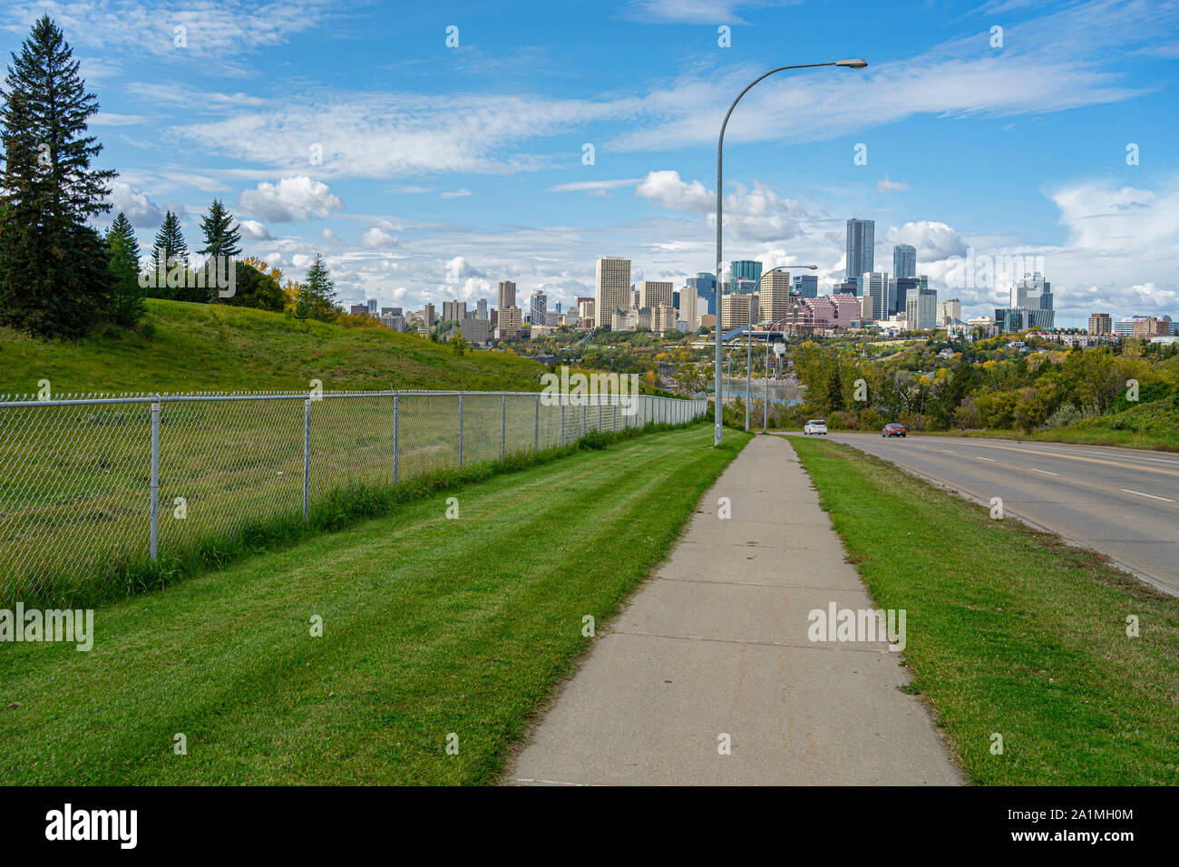 Vue panoramique du centre-ville d'Edmonton, Alberta, Canada. Banque D'Images