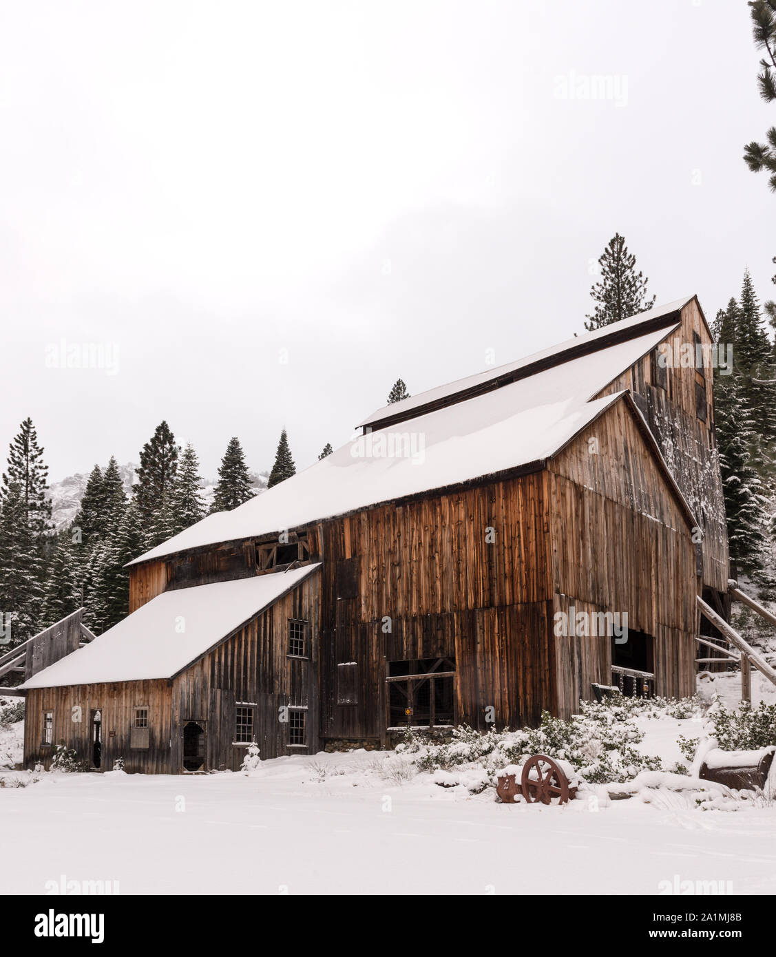 Les structures de l'exploitation minière ancienne Plumas-Eureka au State Park à Plumas Comté (Californie) Banque D'Images