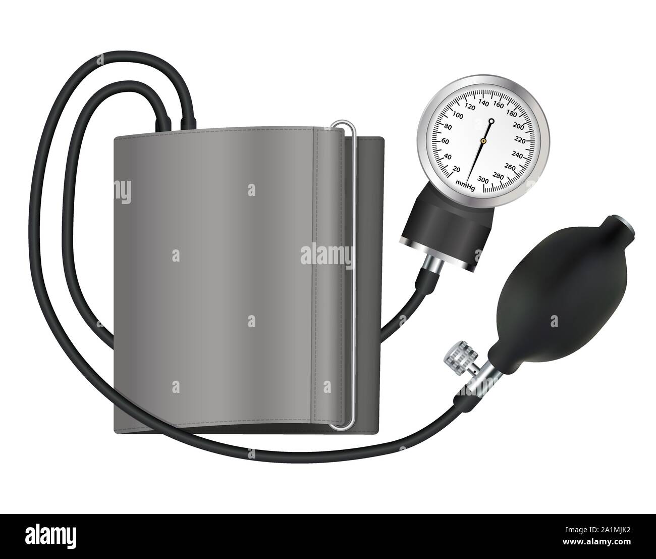 Dispositif médical tonomètre pour mesurer la pression artérielle. Objet isolé. Vector . Illustration de Vecteur
