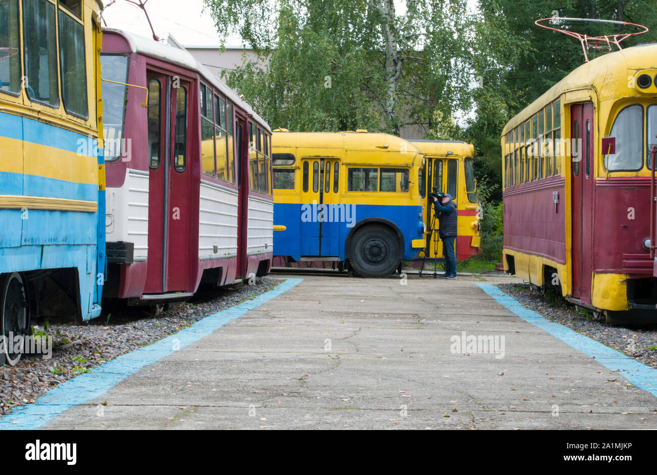 Modèles de tramways de 40 à 60 ans. L'intérieur et à l'intérieur du panneau de contrôle du pilote. La Russie Banque D'Images