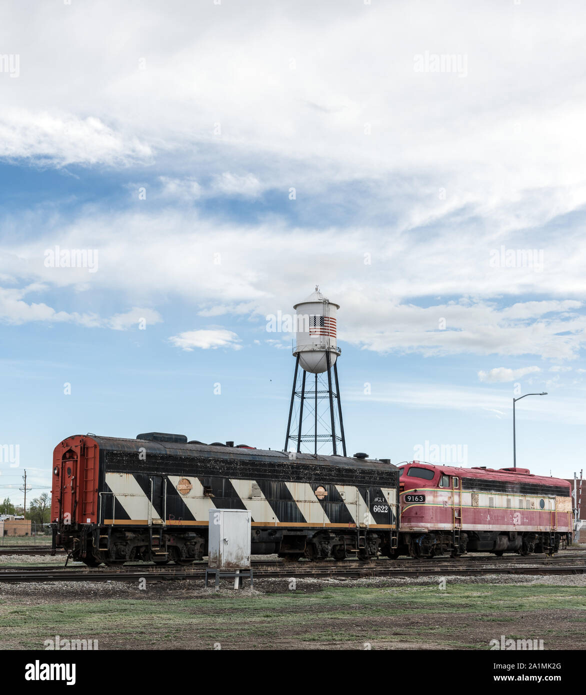 Vieilles voitures de train, une partie de la collection de la Colorado Railroad Museum de Alamosa, Colorado Banque D'Images