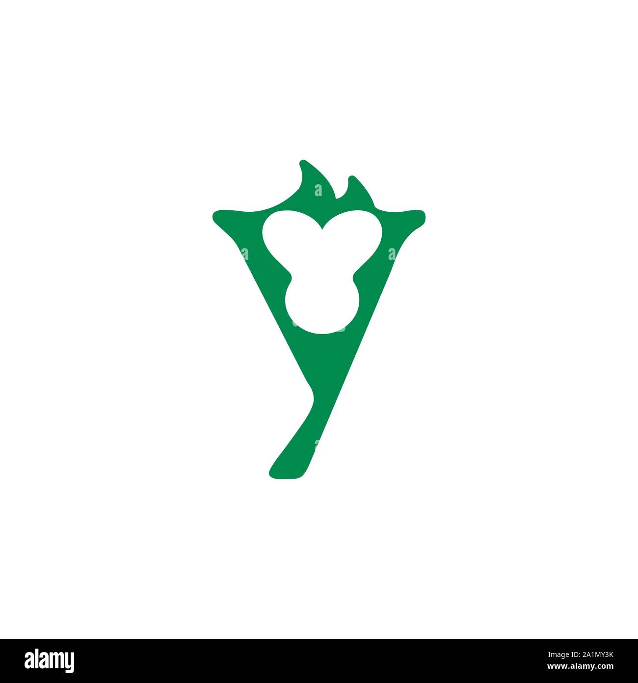 La combinaison de la lettre Y et la tête d'un singe isolé sur fond blanc Illustration de Vecteur