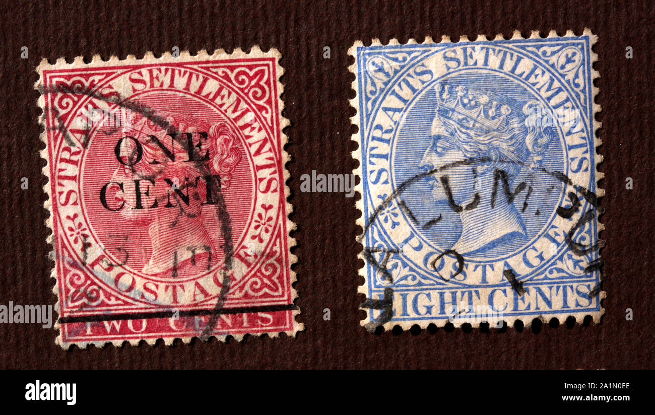 Close up of Old album de timbres postaux Banque D'Images