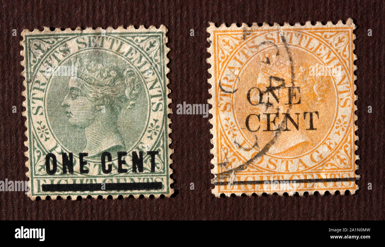 Close up of Old album de timbres postaux Banque D'Images