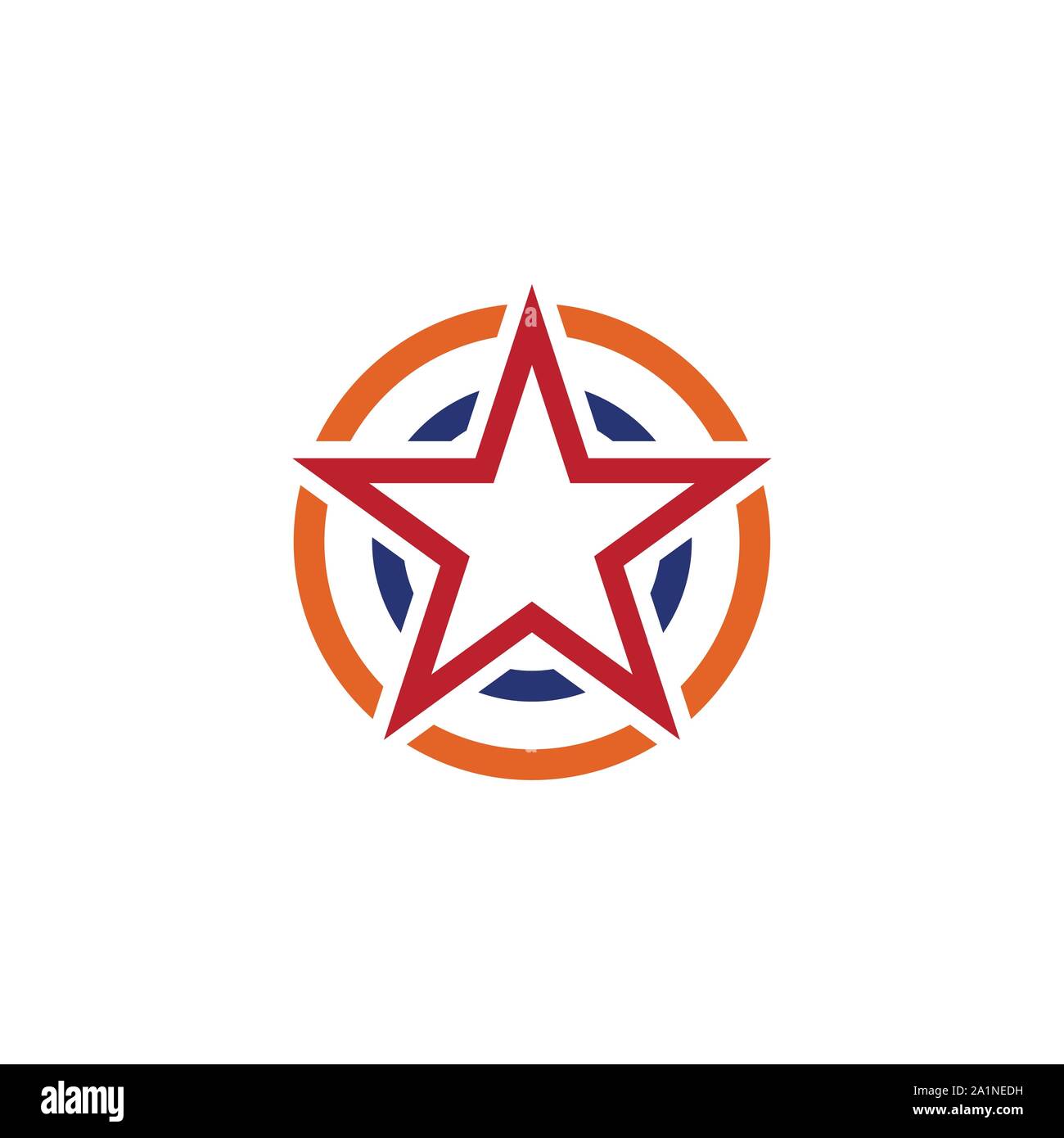 Logo Star icône vecteur modèle illustration design. Résumé cercle couleur creative signe, symbole avec 5 parties. - Vector Illustration de Vecteur