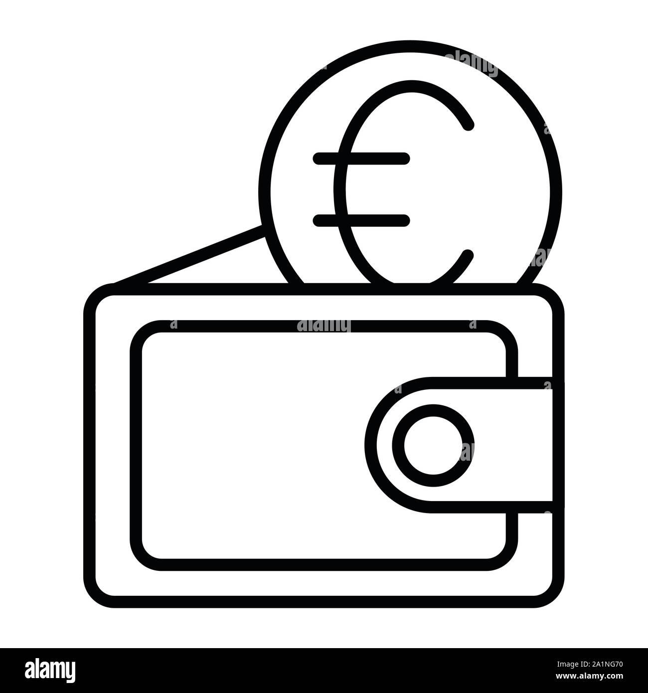 L'icône d'illustration vectorielle, porte-monnaie, les contours Illustration de Vecteur