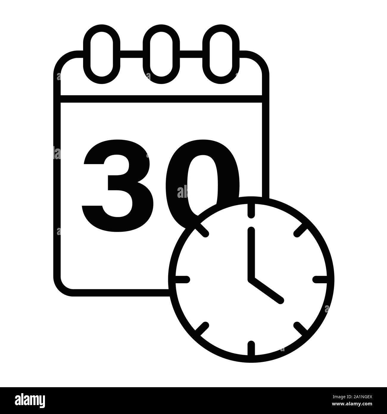 L'icône Calendrier, Vector illustration, les contours Illustration de Vecteur