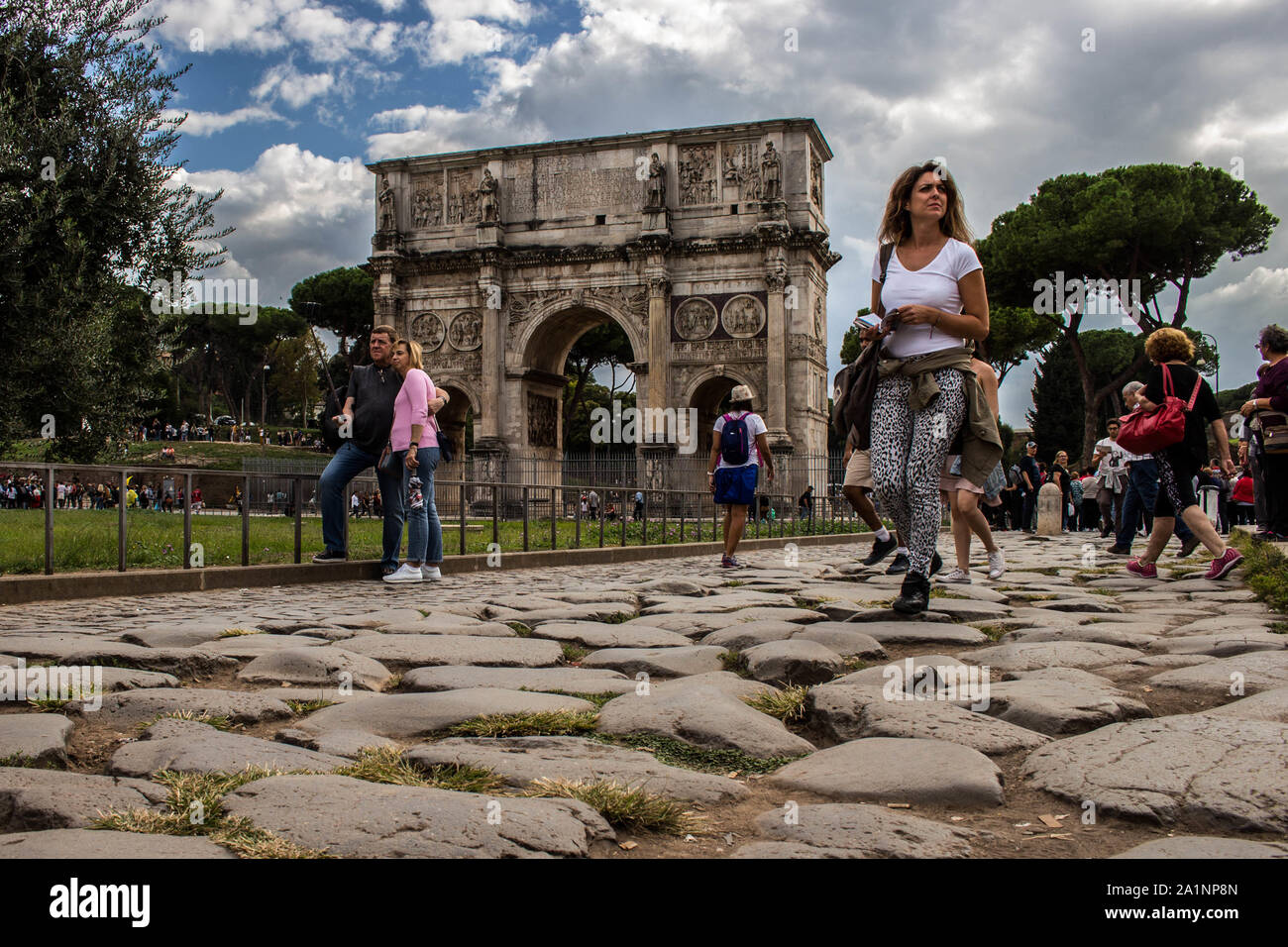 Colisée et Arc de Constantin, la grande beauté de Rome Banque D'Images