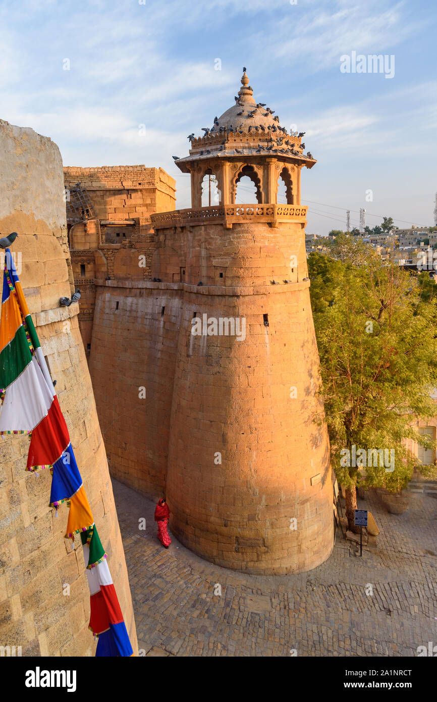 Jaisalmer, Inde - 17 Février 2019 : Fort de Jaisalmer Rajasthan Rajasthan en passerelle d'entrée Banque D'Images