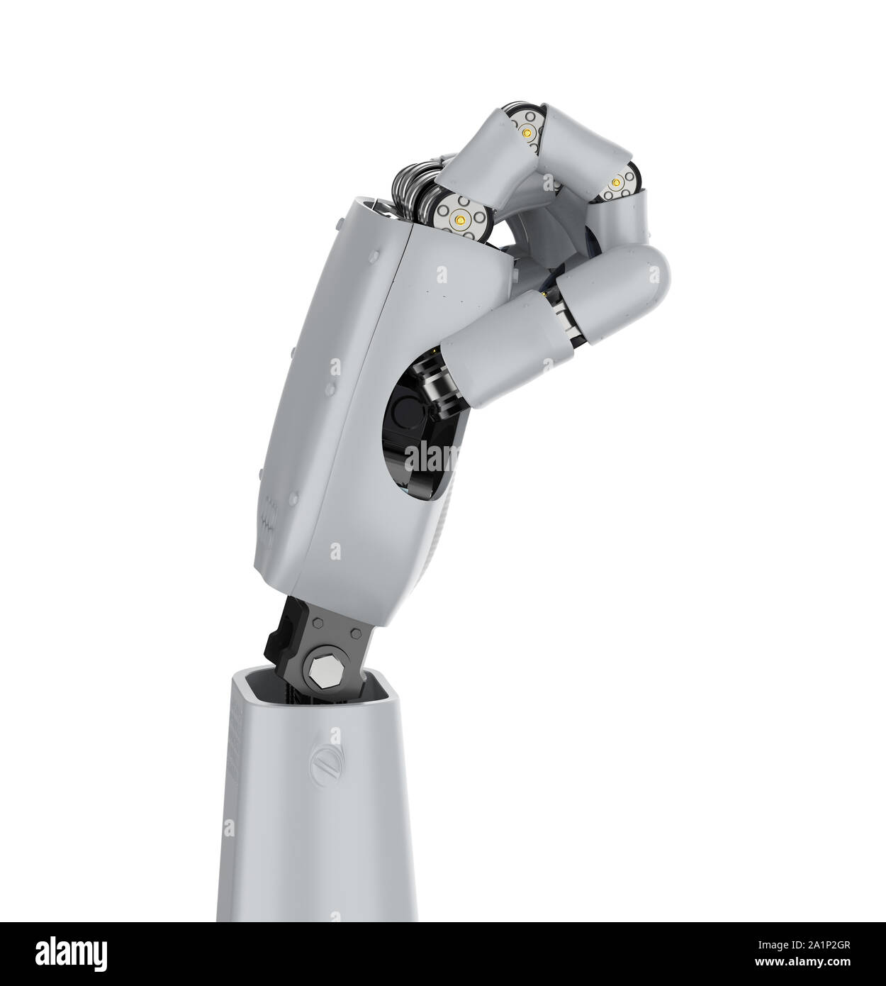 Le rendu 3D main robotique cyborg ou vides en main isolé de la carte Banque D'Images