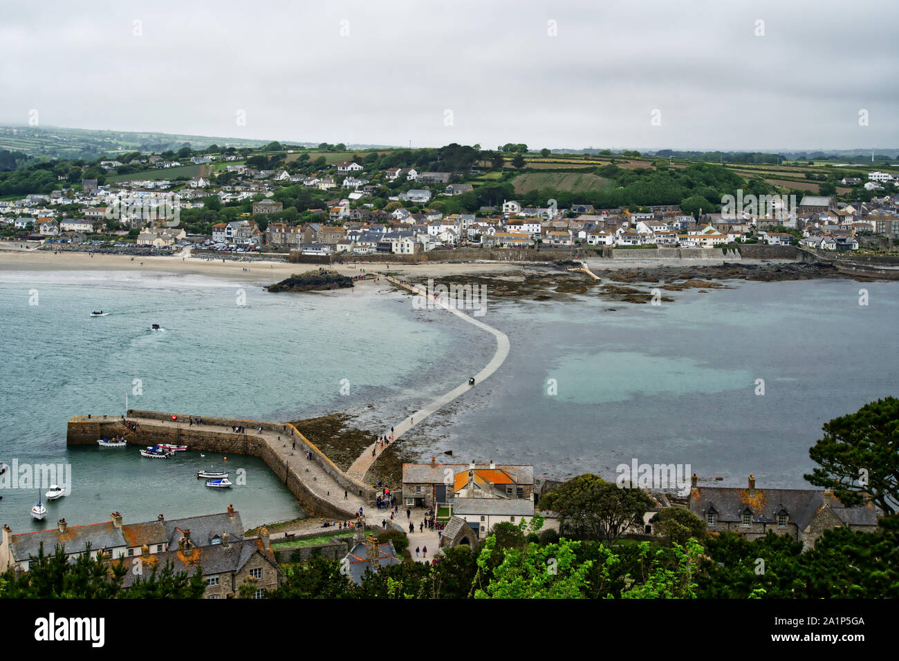 Vue depuis le mont St. Michaels, Cornwall Banque D'Images