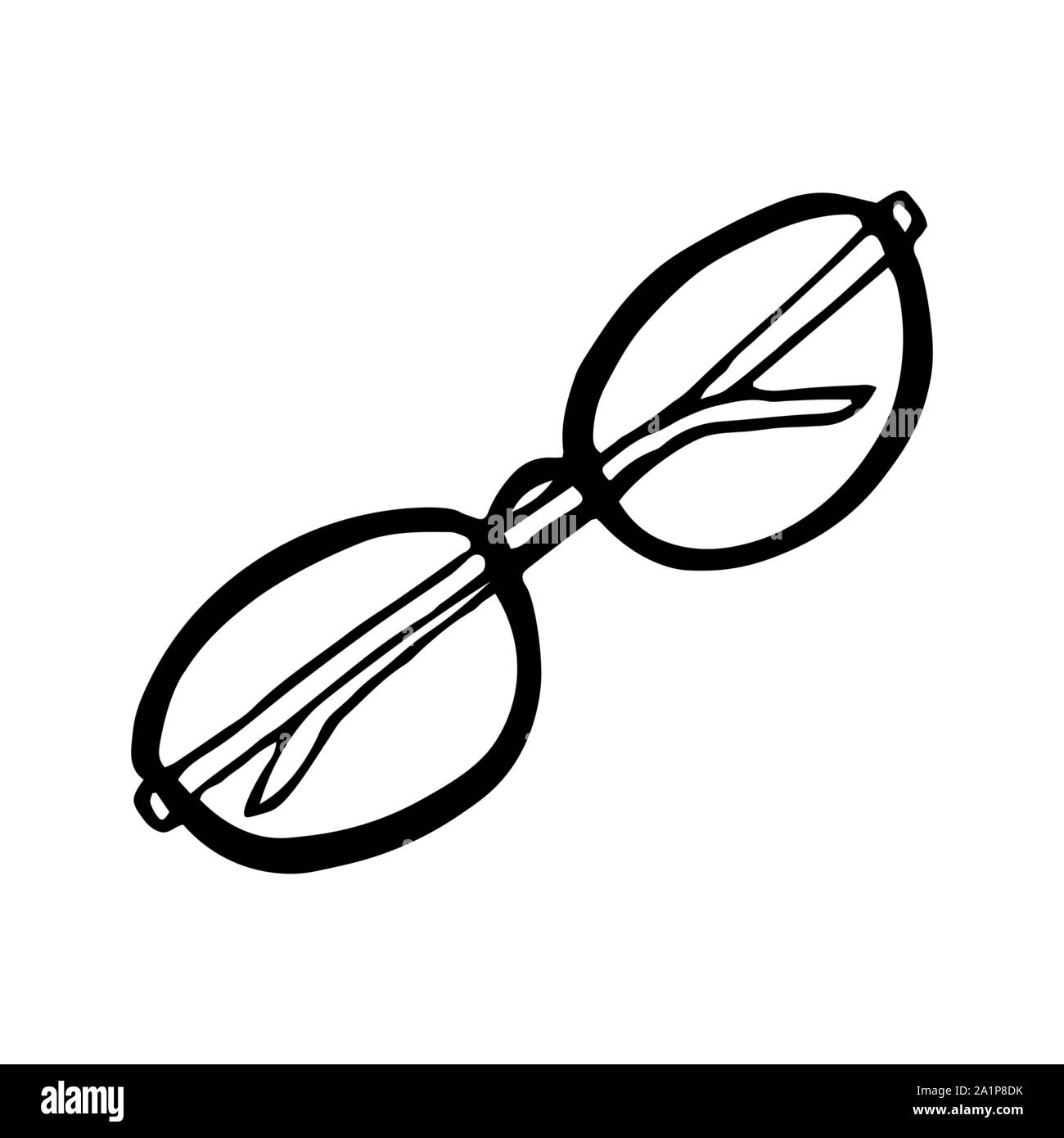 Les lunettes. Contour noir sur fond blanc. Photo peuvent être utilisés dans la publicité, affiches, flyers, bannières, logos etc. Vector illustration. EPS10 Illustration de Vecteur