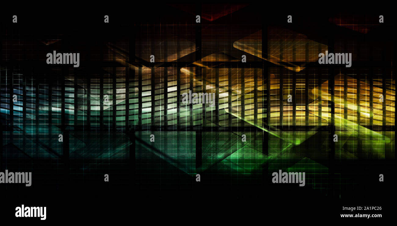 L'avancement de la technologie avec les découvertes et les idées Banque D'Images