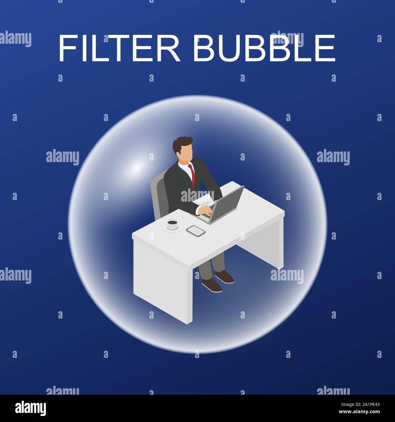 Bulle / Filtre de l'information web Médias sociaux vector illustration Illustration de Vecteur