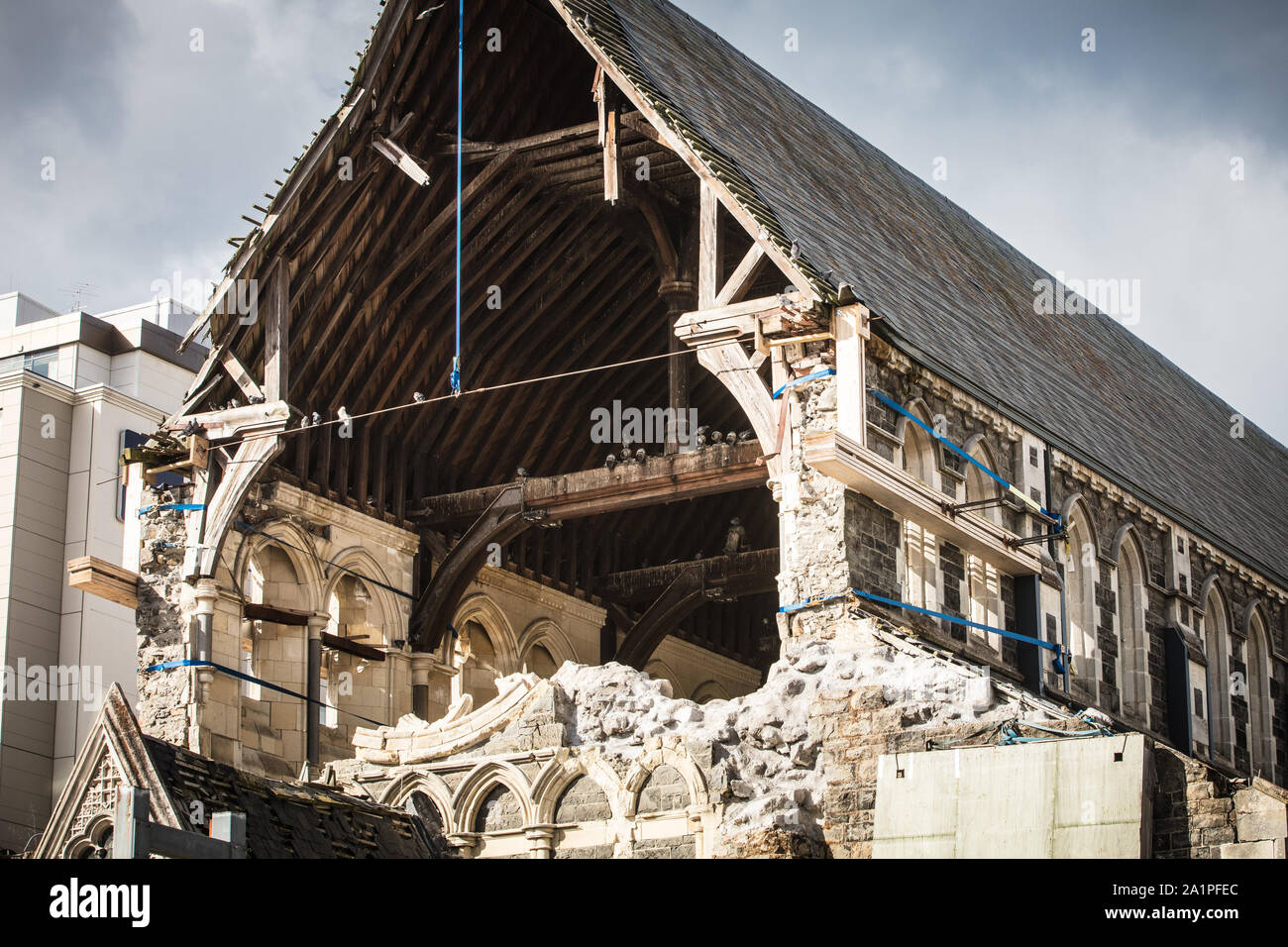 La Cathédrale de Christchurch sur une journée ensoleillée en Nouvelle Zélande Banque D'Images