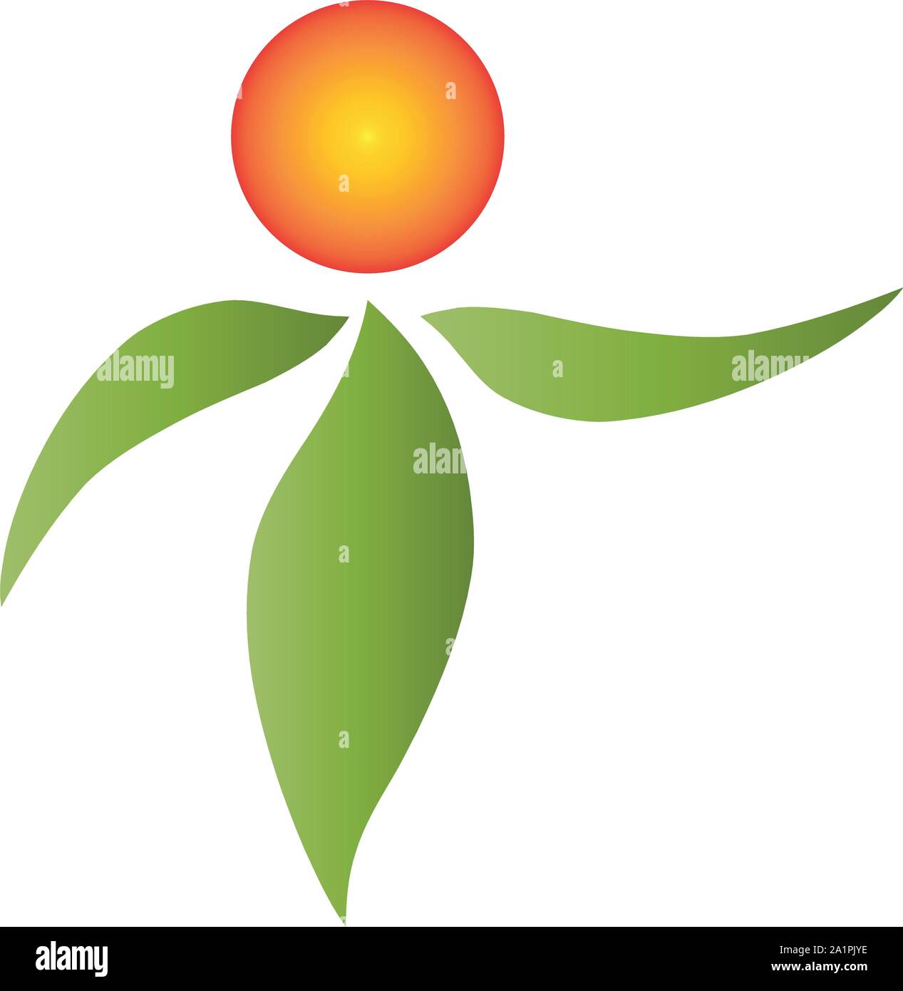 Les droits, les feuilles, de santé, d'un naturopathe, logo, icône Illustration de Vecteur