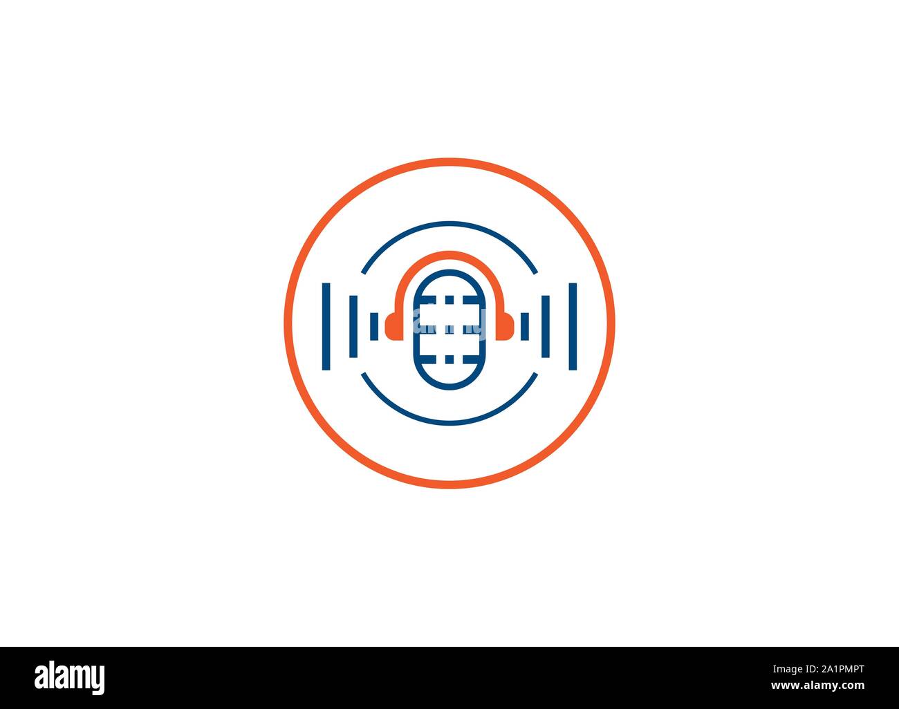 Égaliseur audio Music Logo Casque Casque Modèle, icône. L'icône casque plat, icône de la Musique, logo casque illustration isolé Illustration de Vecteur