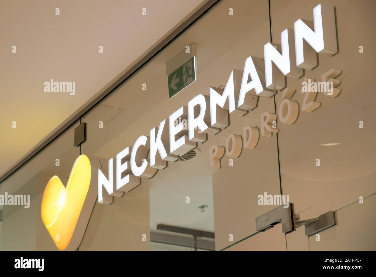 Polish agence de voyages Neckermann, qui est administré par la faillite de l'entreprise britannique Thomas Cook, a déposé un dossier d'insolvabilité. Gdansk, Pologne. 25 septembre 2019 © Banque D'Images