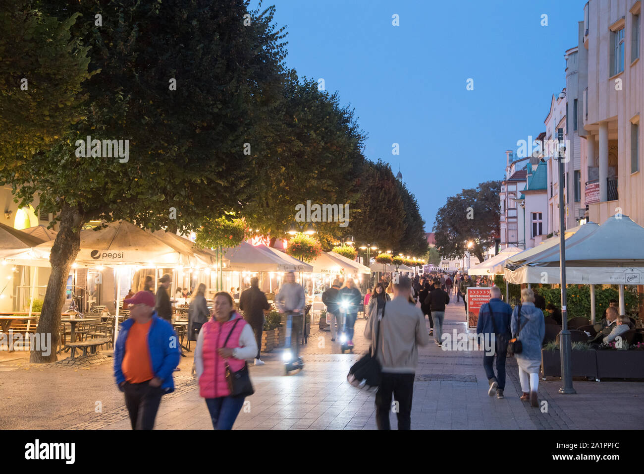 Zone piétonne, héros de Monte Cassino (ulica Bohaterow Monte Cassino Monciak) à Sopot, Pologne. 26 septembre 2019 © Wojciech Strozyk / Alam Banque D'Images