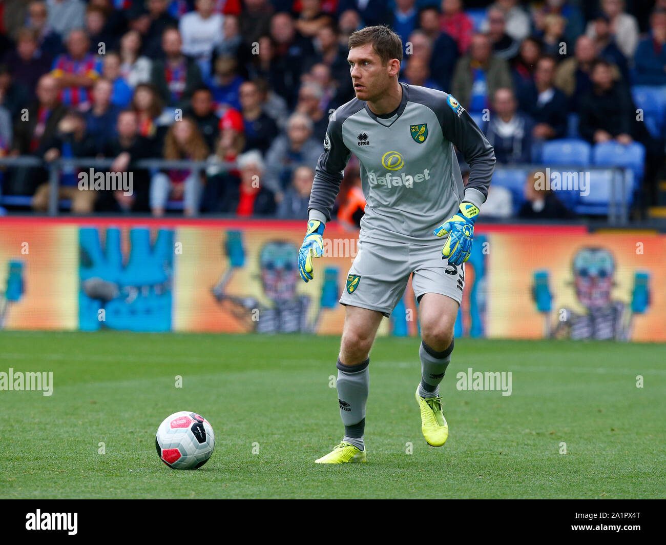 Londres, Royaume-Uni. 28 Sep, 2019. La ville de Norwich Michael McGovern lors d'English Premier League entre Norwich City et Crystal Palace à Selhurst Park Stadium, Londres, Angleterre le 28 septembre 2019 : Crédit photo Action Sport/Alamy Live News Banque D'Images