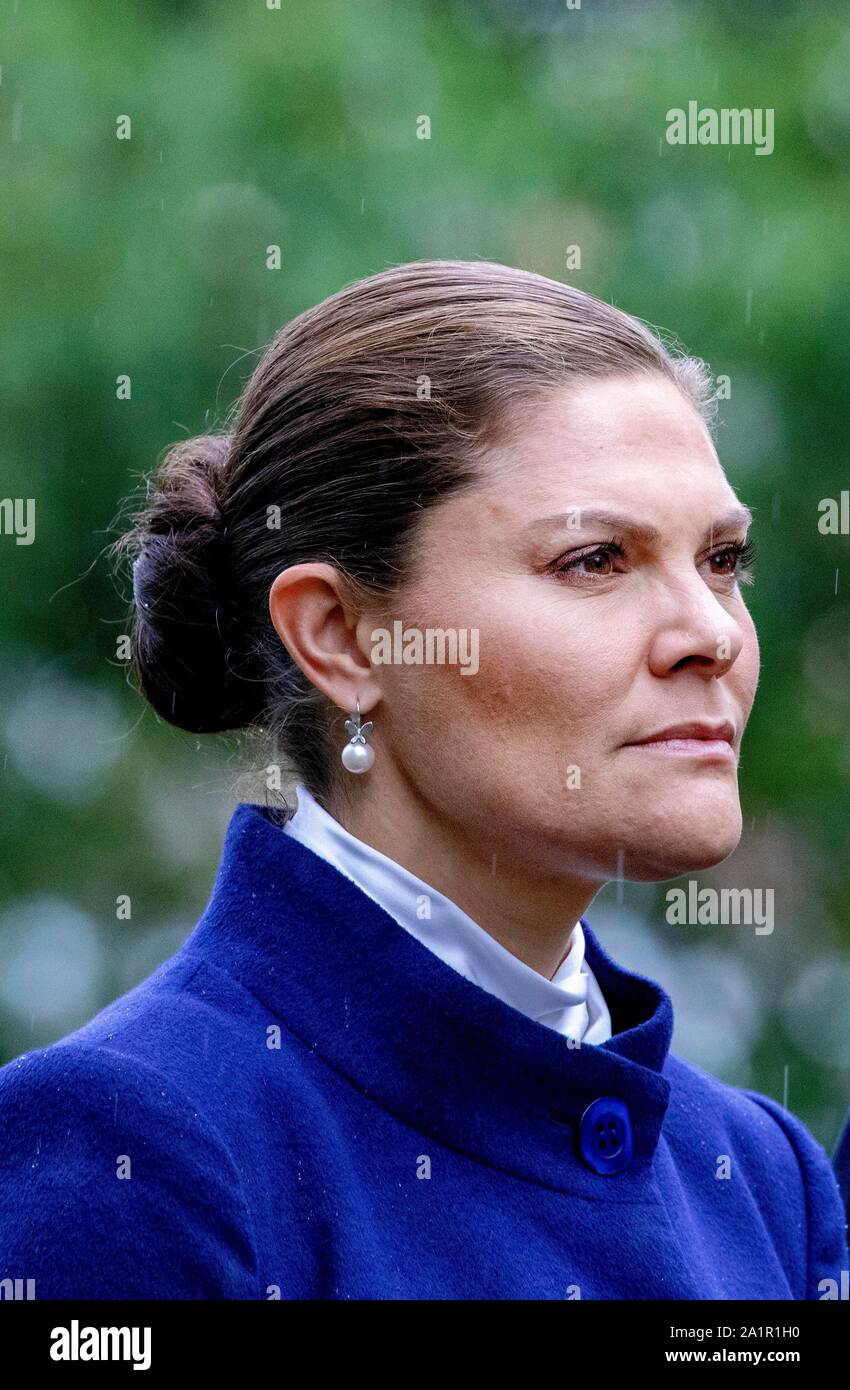 Stockholm, Suède. 28 Sep, 2019. La princesse Victoria de Suède au Minnesmonumentet à Djurgarden à Stockholm, le 28 septembre 2019, pour assister à la cérémonie de commémoration M/S EstoniaCredit : Albert Nieboer/ Pays-Bas OUT/Point de vue OUT |/dpa/Alamy Live News Banque D'Images