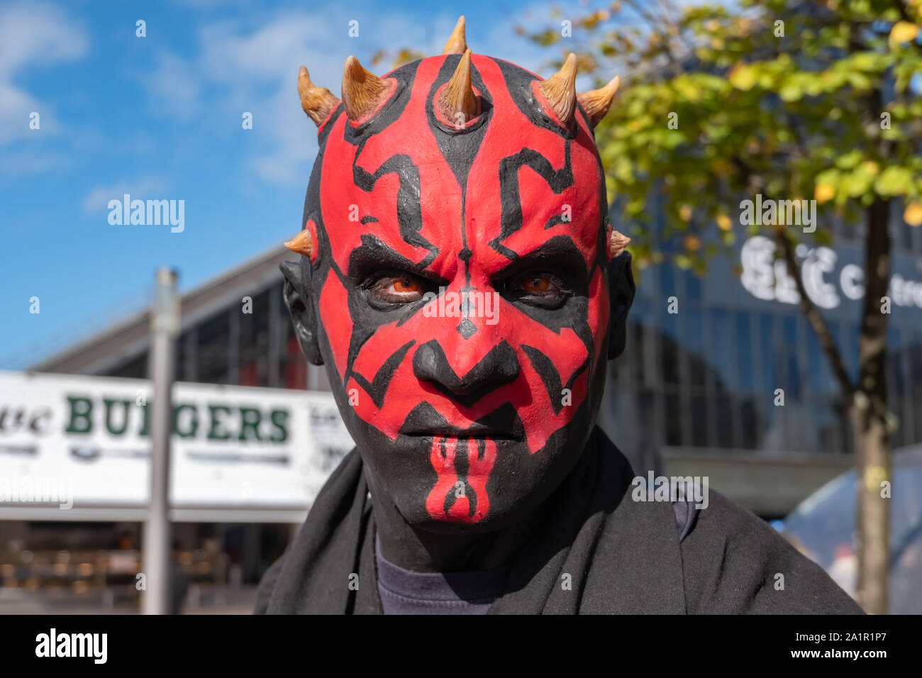 Glasgow, Ecosse, Royaume-Uni. 28 Sep, 2019. Cosplayeur habillé comme Dark Maul, un personnage de la guerre des étoiles Francise participant à la MCM Comic Con tenu au SEC Centre. Credit : Skully/Alamy Live News Banque D'Images