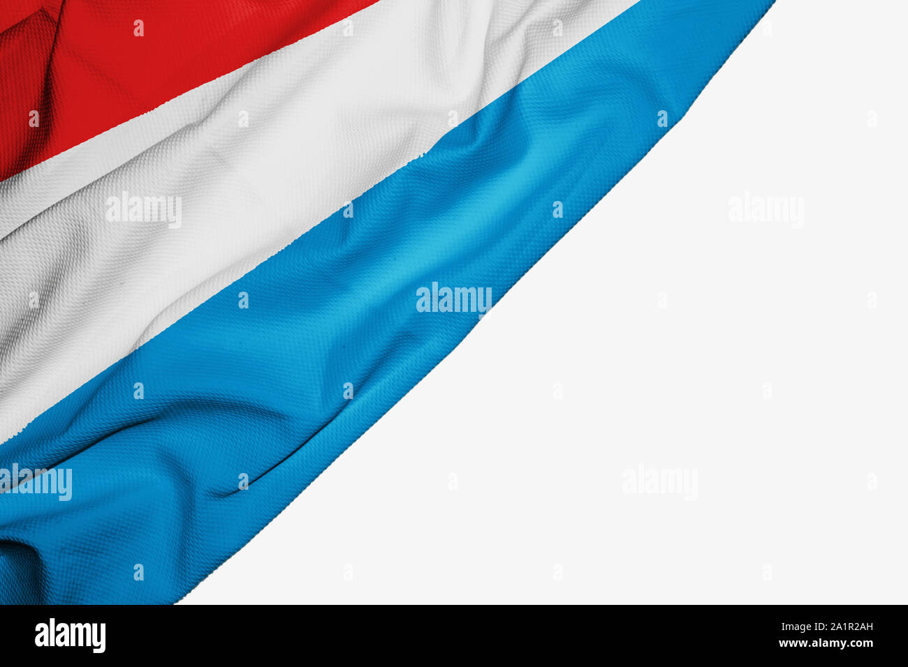 Drapeau du Luxembourg de tissu avec copyspace pour votre texte sur fond blanc Banque D'Images