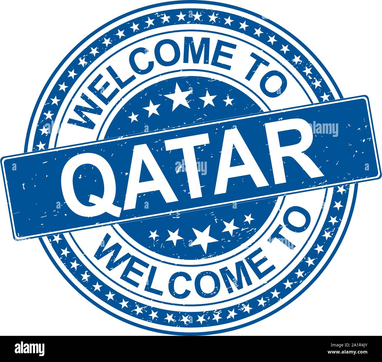 Bienvenue à Qatar signer ou apposer sur fond blanc, vector illustration Illustration de Vecteur