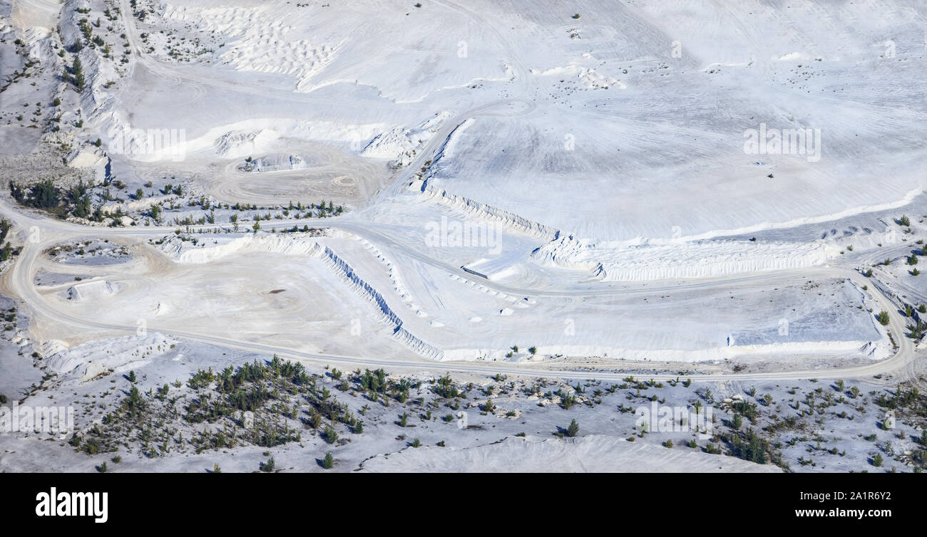 Vue aérienne de déchets toxiques de la mine Lac coper Banque D'Images