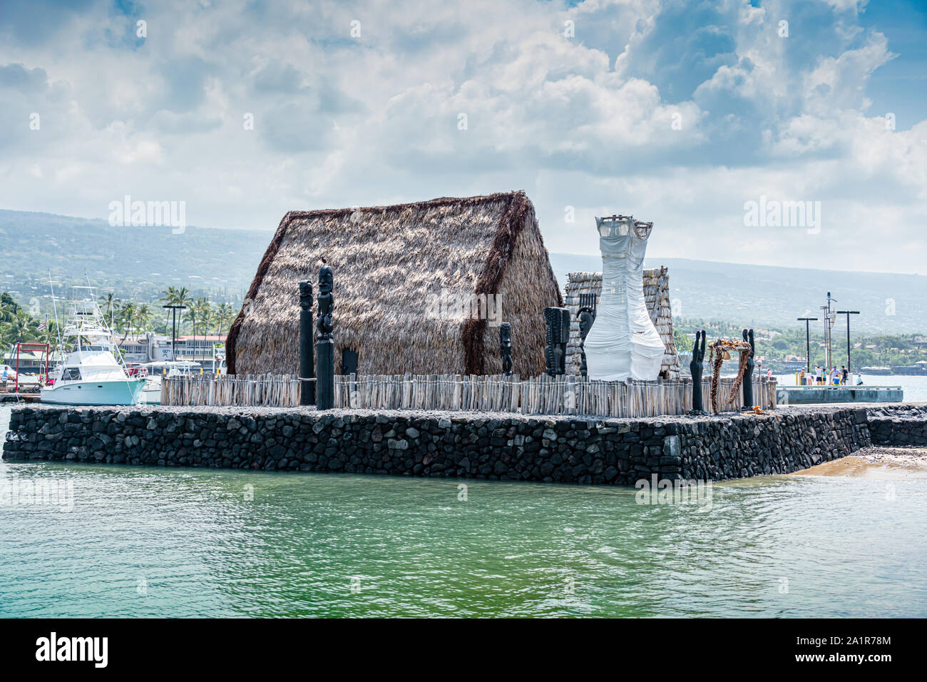 Hawai'i, la Grande Île, Kailua-Kona, Ahu'ena Heiau Banque D'Images