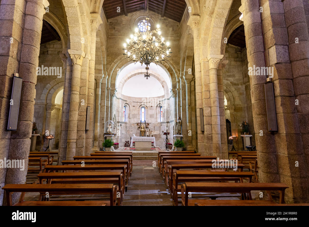 Intérieur de l'Hôtel Monasterio de San Salvador de Bergondo, Bergondo, province de La Corogne, Galice, Espagne Banque D'Images