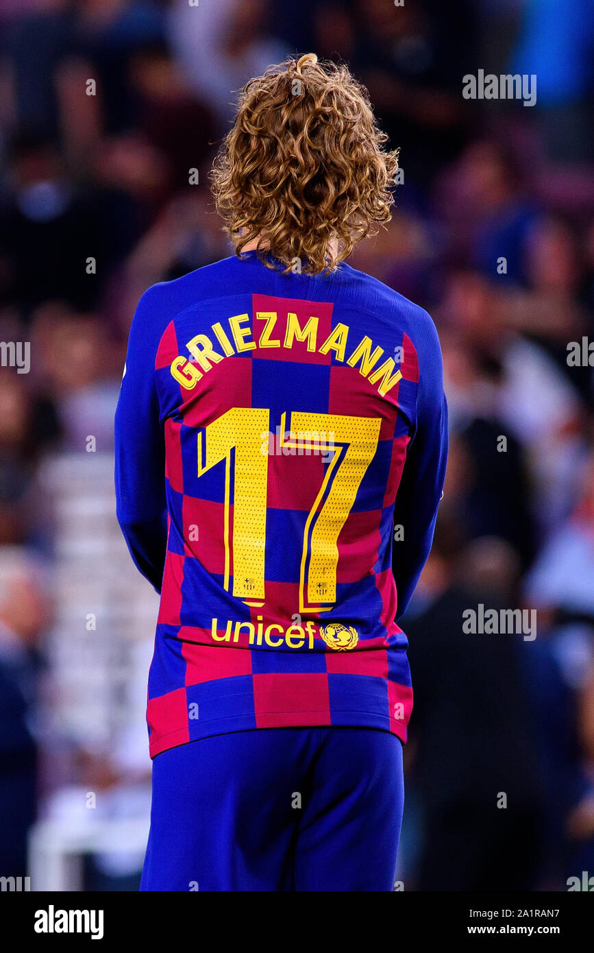 Barcelone - SEP 24 : Antoine Griezmann joue au match de la Liga entre le FC Barcelone et Villarreal CF au Camp Nou le 24 septembre 2019 Banque D'Images