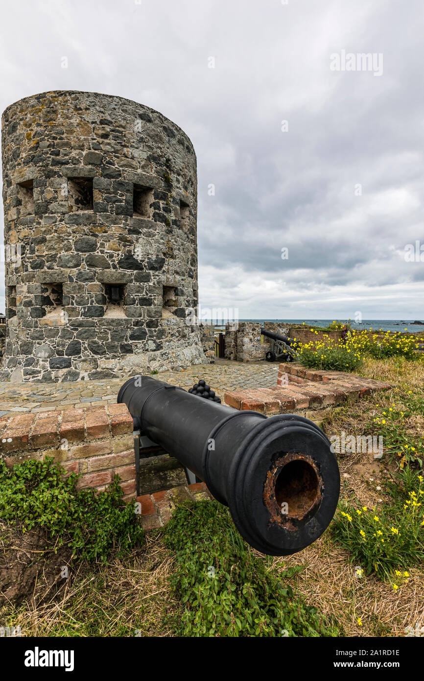 Rousse Tower sur Guernsey, Channel Islands Banque D'Images