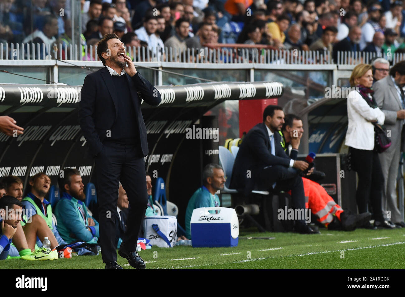 Genova, Italie, 28 Sep 2019, EUSEBIO DE FRANCESCO (ALLENATORE), Antonio Conte (INTER) au cours de la Sampdoria vs Inter - Serie A soccer italien Championnat Hommes - Crédit : LPS/Danilo Vigo/Alamy Live News Banque D'Images