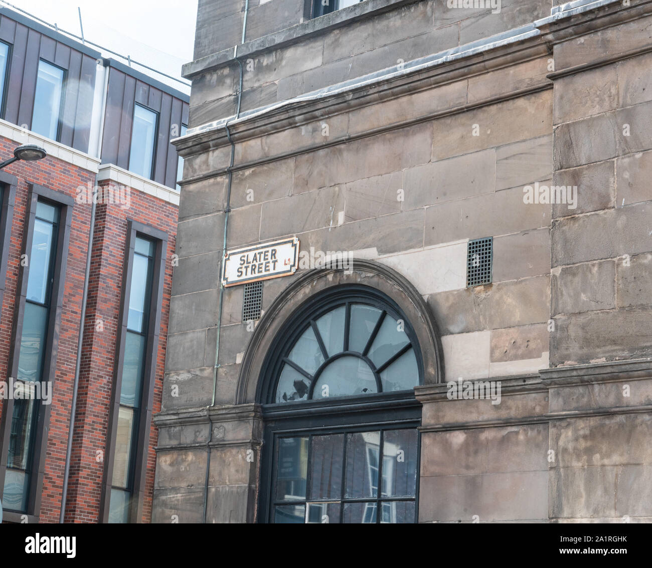 Plaque de Rue Slater, Liverpool, Merseyside, Royaume-Uni Banque D'Images