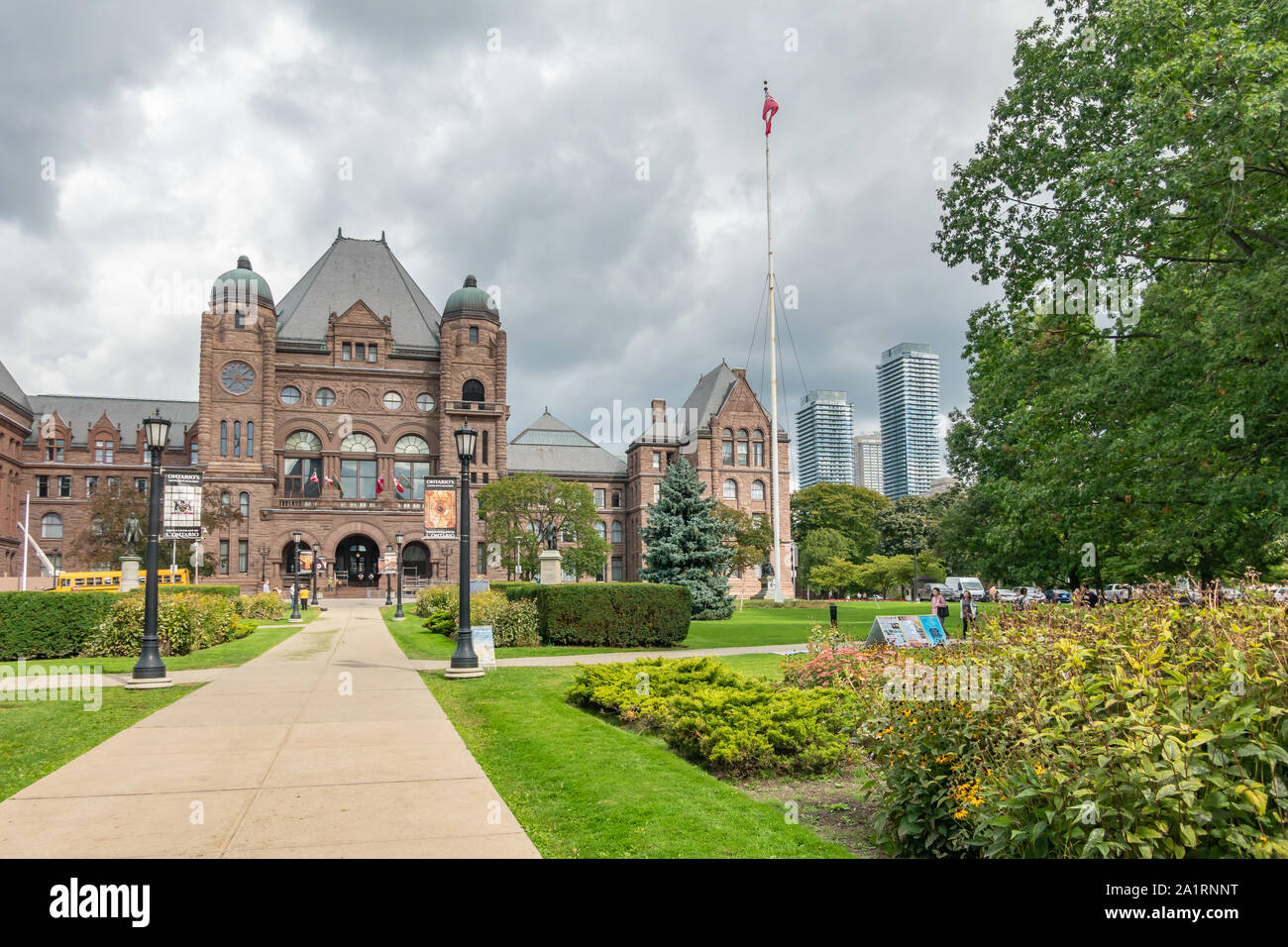 Queens Park l'Édifice de l'Assemblée législative de l'Ontario, au centre-ville de Toronto, Canada. Banque D'Images