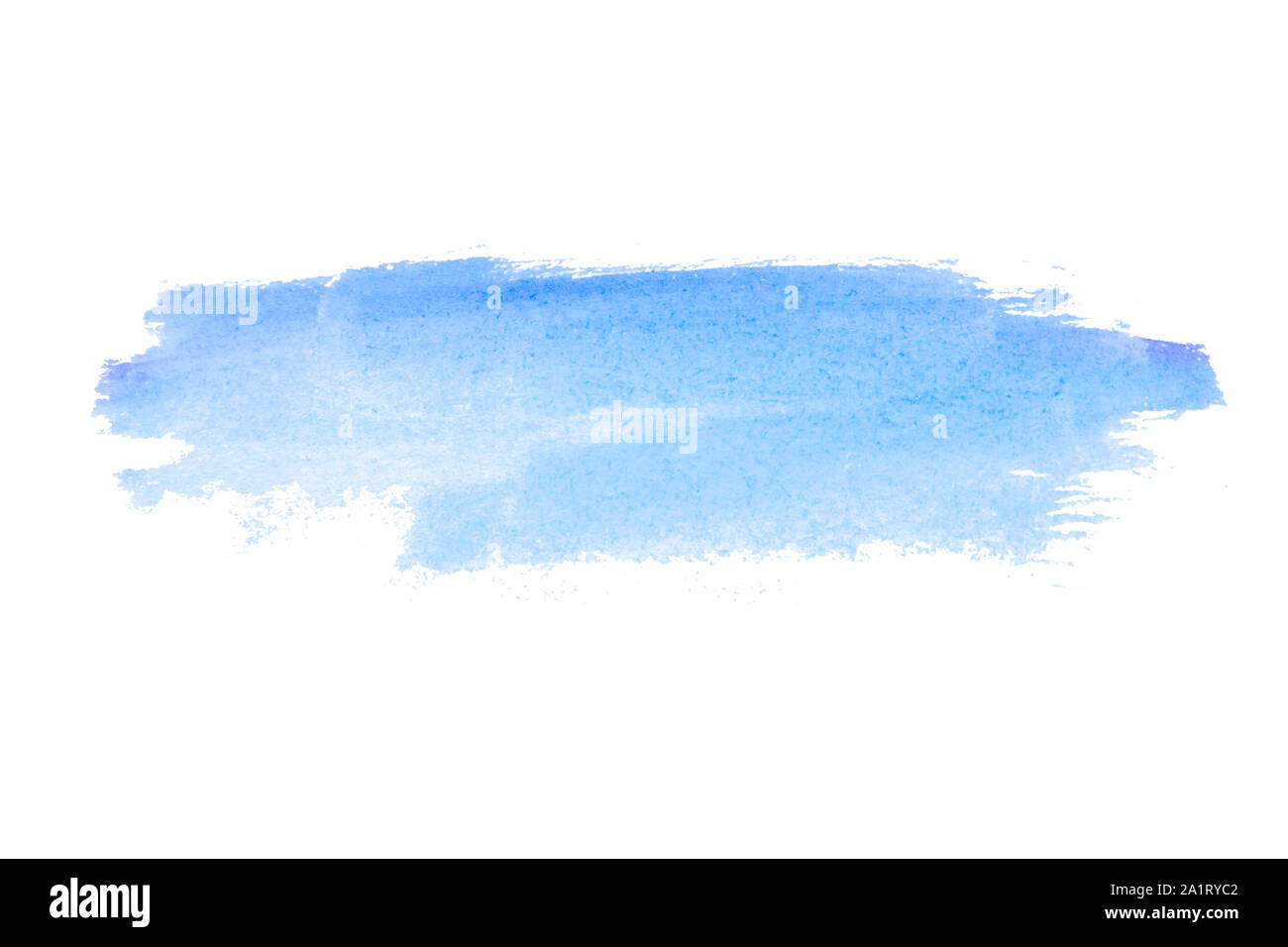 Le bleu ciel, bleu clair aquarelle texture dessiné à la main avec les coups de pinceau isolé sur fond blanc avec chemin de détourage. Banque D'Images