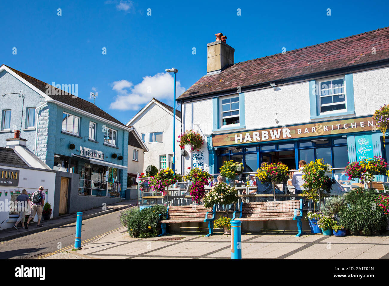 Carmarthen, pays de Galles, Royaume-Uni - 13 septembre 2019 : Saundersfoot est une petite station balnéaire entre Tenby et Amroth Banque D'Images