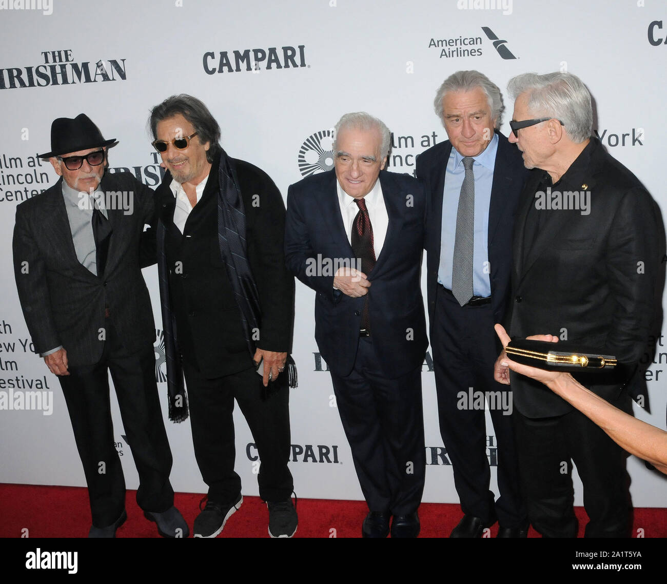 27 septembre 2019, New York, New York, États-Unis : 27 septembre 2019 - New York, New York - Joe Pesci, Al Pacino, Martin Scorsese, Robert de Niro et Harvy Keitel. ''The Irishman'' 57e Festival du film de New York tenu à Alice Tully Hall, Lincoln Center. Crédit photo : AdMedia Banque D'Images
