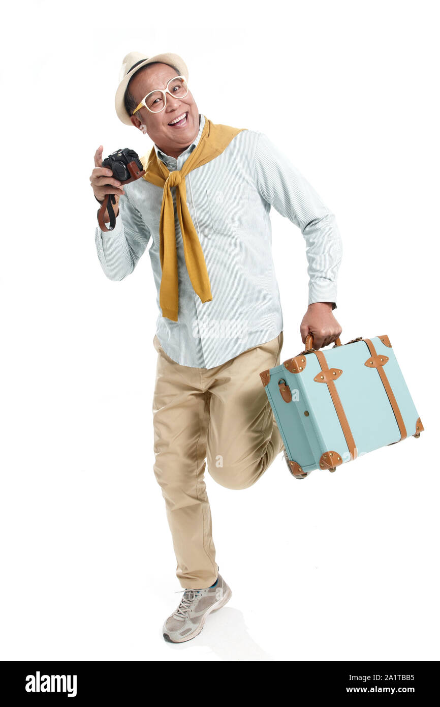 Billet d'avion chez les personnes âgées Banque D'Images