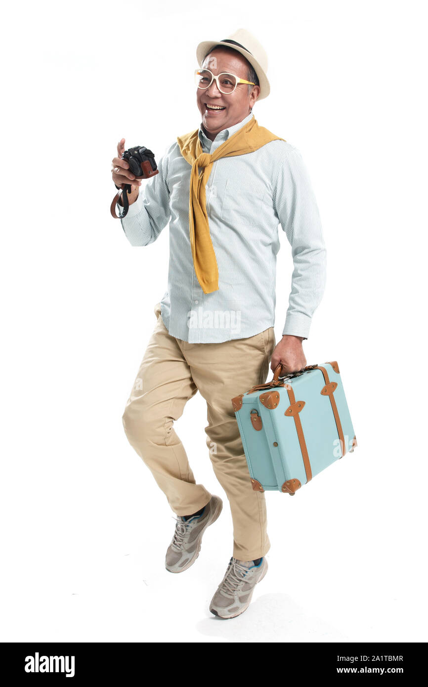 Billet d'avion chez les personnes âgées Banque D'Images