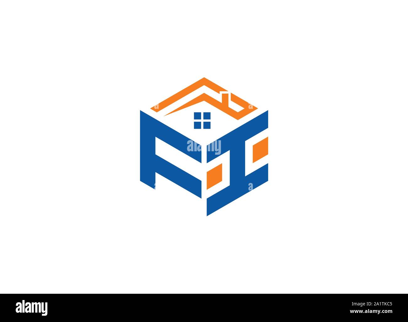Résumé Lettre polygonal, Logo logo lettre hexagonale, polygonale Lettre avec logo accueil chanter et symbole, un monogramme logo, logo design, Accueil Illustration de Vecteur