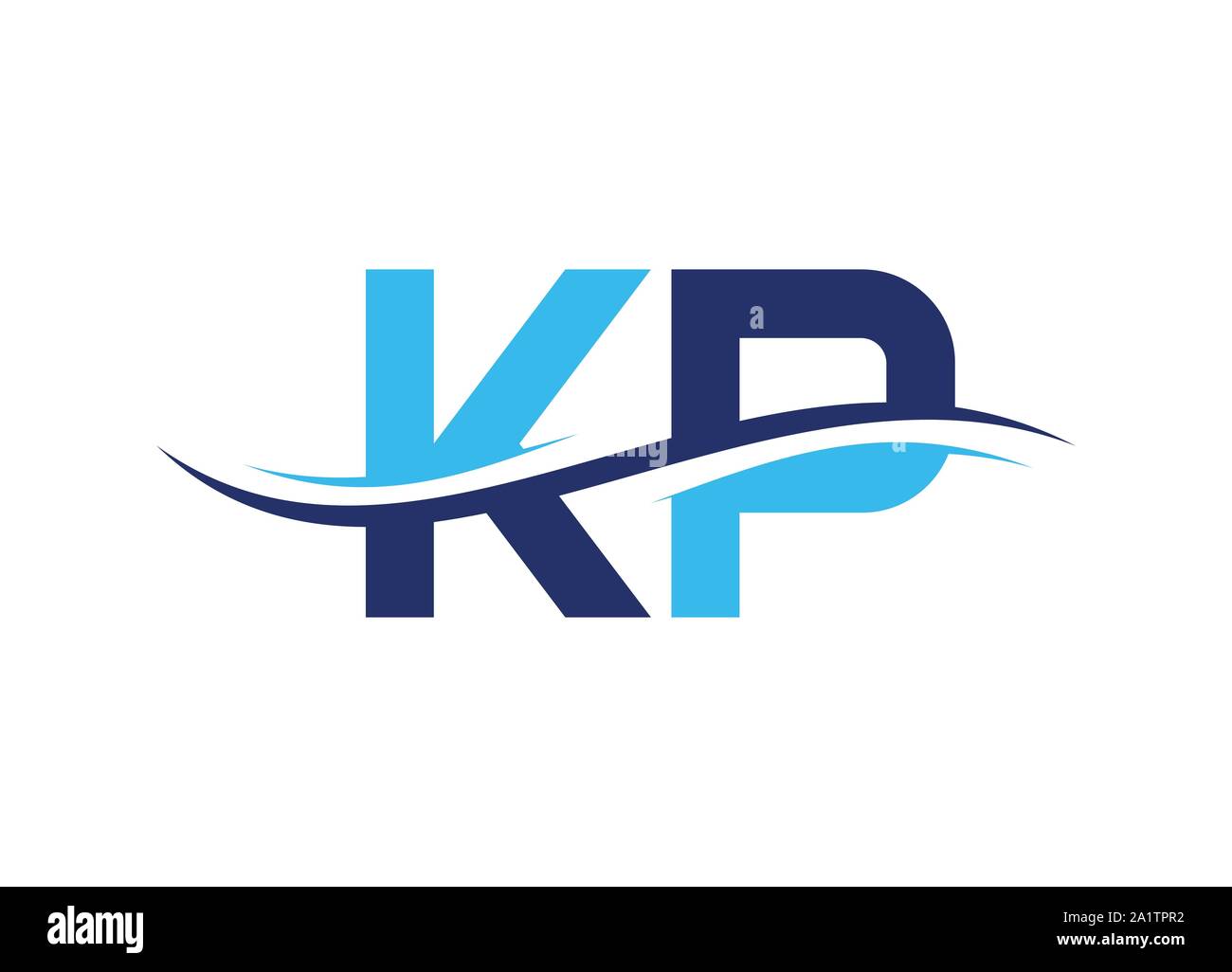 KP KP, logo lettre lettre avec vague logo design Illustration de Vecteur