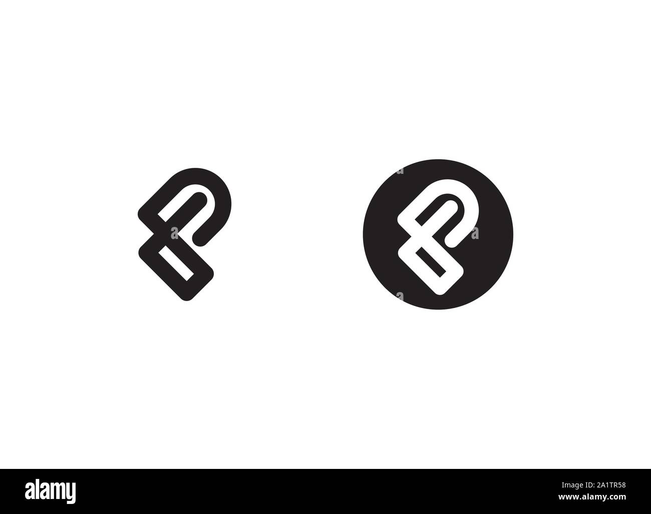 Lettre p minimaliste logo en forme ronde Illustration de Vecteur