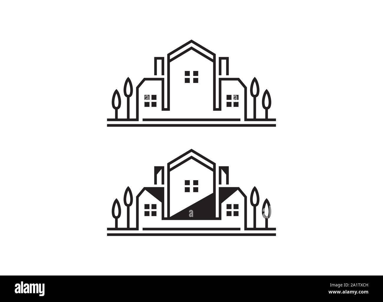 Real estate logo vector design, logo, logo Accueil prêt hypothécaire, Bâtiment et construction, conception de logo Illustration de Vecteur